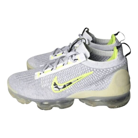 NIKE Air VaporMax 2021 Flyknit 'Wolf Grey Volt' Running Shoes Size 5.5Y/W7 - Picture 3 of 16